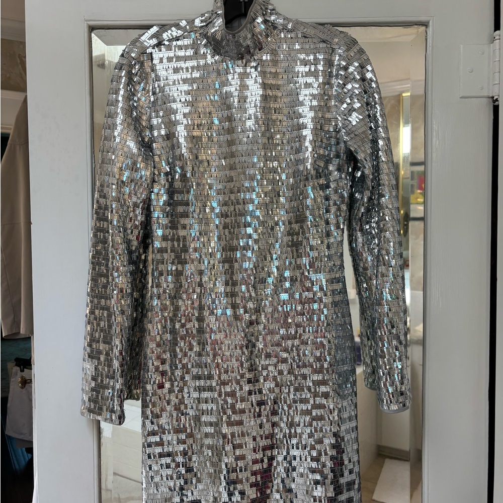 Simon Miller Shiny Silver Sequin Maxi Dress